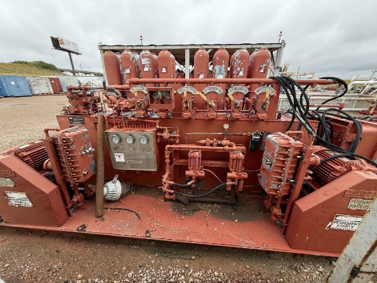 7-STATION ACCUMULATOR CLOSING UNIT, SKIDDED