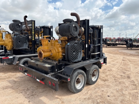 Cornell D6875-2 6x8 650HP water transfer pump mtd on t/a bumper pull trailer