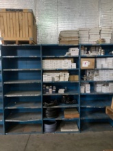 (2) Shelves and all its Contents and (1) Tote of Flange Gaskets, Needles Valves and Angle Valves