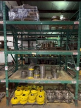 SECTION OF (40+) C-22 7-5/8-8-5/8 SLIP SEGMENTS, (30+) 4 - 4-1/2 TRHD. FLANGES, (30+) 2 - 2-9/16 5M-