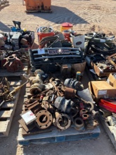 (3 pallets) w/ water coolers, hydraulic & gas hoses, ratchet straps, slip dies, flanges, etc.