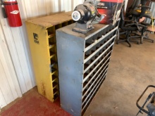 (2) Bolt Bins and (2) Ironton 8 Bench Grinders