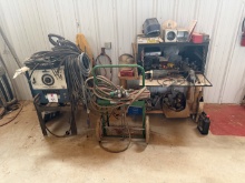 Miller DialArc 250 AC/DC Welder w/ Tool Box with Tools and Rolling Torch & Bottle Dolly
