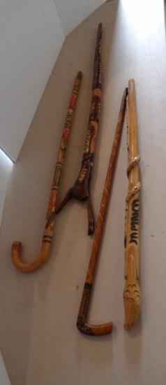 4 Carved Cains