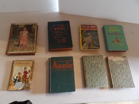 Hard Back Books- Little Lassies, Heidi, A Christmas carol, Cherry Ames Island Nurse, Ginny Gordon an