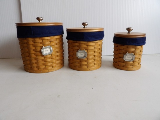 Longaberger 3 piece Canister Set