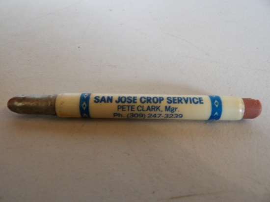 Bullet Pencil "San Jose Crop Service Pete Clark San Jose, IL"