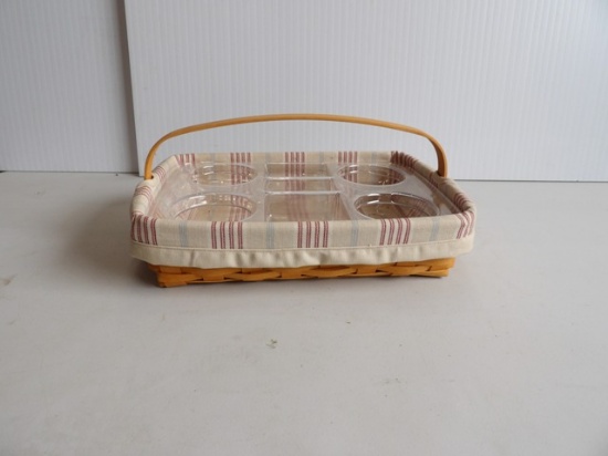 Longaberger Hand Basket w/ 7 slots, 2002