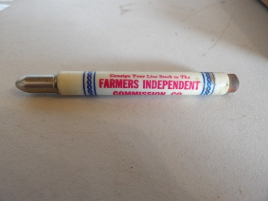 Bullet Pencil "Farmers Independent Commission CO. Springfield, IL"