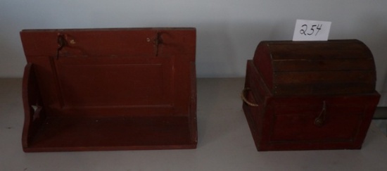 Wooden Chest & Shelves