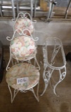 Rod Iron Chairs & Table Floral Pattern Chairs