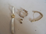 Assorted Jewelry- 2 Bracelets, Ring, Vicence Watch