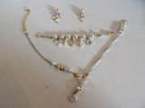 Charm Bracelet, Earrings, Necklace Set