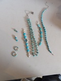 Assorted Stone Jewelry Necklace, Bracelets, Watch, Earrings