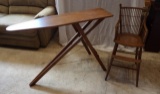 Wicker Bottom High Chair, Wood Ironing Board