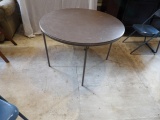 Round Card Table, 3 Folding Chairs, Step Stool