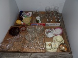 Assorted Stemware, Tea Cups, Candy Dishes, Assorted Glassware