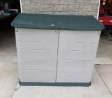 Trash Can Storage Container w/2 Trash Cans w/Lids