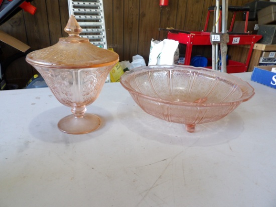 Pink Deprestion Glass Bowl
