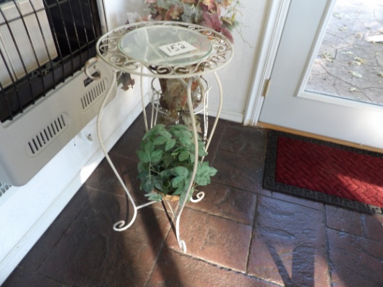 2 Plant Stands, Butterfly Plates