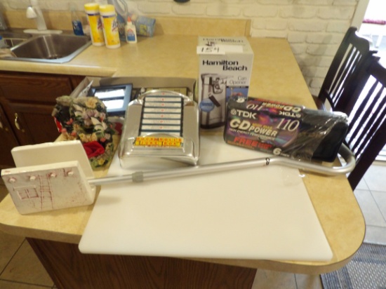 Hamilton Beach Can Opener, Picture Frame, Cutting Board, Misc