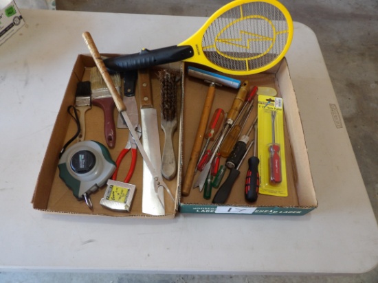 Screw Driver, Tape Measure, Paint Brushes
