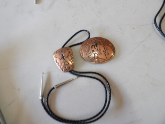 Neck Tie w/Buckle w/ Western Design
