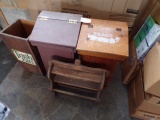 3 Trash Bins, Wood Shelf