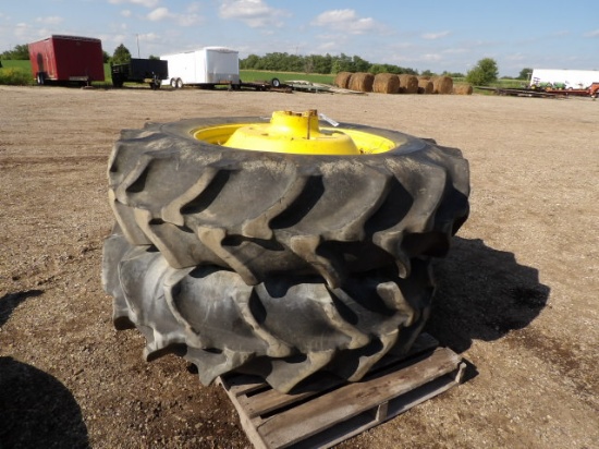 18.4-38 Rice Tires on JD Cast Center Wheels