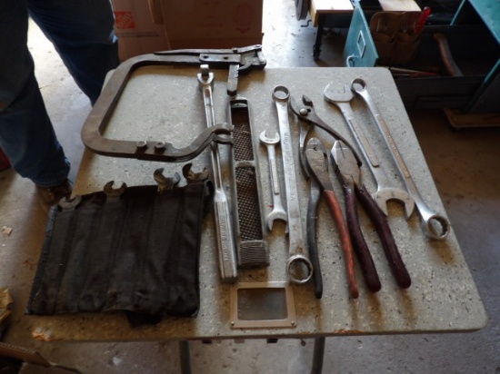 Assorted Wreches, Pliers, Valve Spring Compressor, Crsftsman Breaker Bar