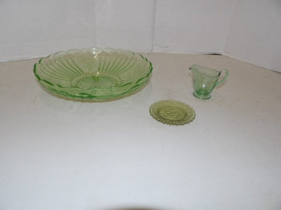Green Bowl, Green Plate, Green Pitcher