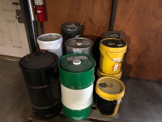 Pallet of gear oil and grease