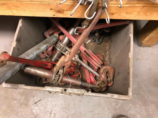 CRATE OF RACHETED CHAIN BINDERS