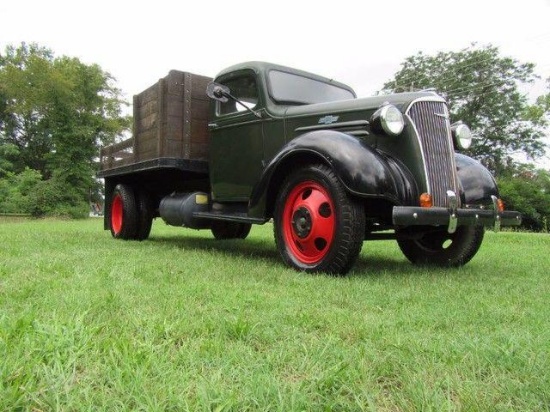 *Pulled*1937 Chevrolet One and a Half Ton 10' Stakebody, Vin T717834