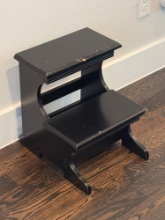 Black painted stepstool for pantry