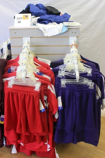 Display shelf and athletic wear.