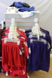 Display shelf and athletic wear.