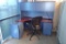 Work Station w/ Overhead, 2 Mobile Pedestals, Storage Cabinet and Task Chair.