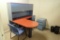 L-Shaped Desk w/ Bullet Top, Overhead, Mobile Pedestal and Steno Chair.