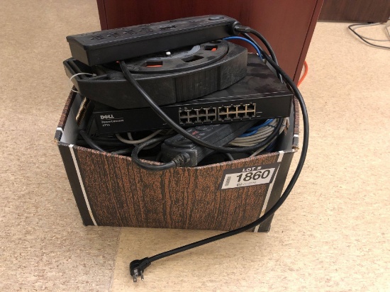 Lot of Coax Cable, Powerbars, and Extension Cord w/ Reel.