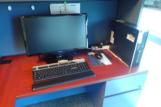 HP Desktop Computer w/ ViewSonic Flatscreen Monitor, Keyboard and Mouse.