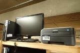 Lot of HP Desktop Computer, ViewSonic Flatscreen Monitor, Brother HL-2140 Laser Printer, Keyboard