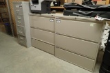 Lot of 2 Lateral 3-drawer File Cabinets and Vertical 4-drawer File Cabinet.