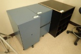 Lot of 2 Mobile Pedestals and 2 Stationary Storage Cabinets.
