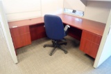 L-shaped Double Pedestal Desk w/ Task Chair.