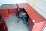 L-shaped Double Pedestal Desk w/ Task Chair.