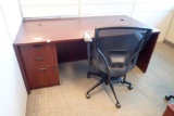 Single Pedestal Desk w/ Task Chair.