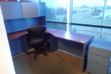 L-shaped Desk w/Overhead, Mobile Pedestal and Task Chair.