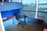 L-shaped Desk w/Overhead, Mobile Pedestal, Credenza and Task Chair.