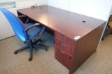 Single Pedestal Desk w/ Task Chair.